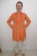 Kurta-Pajama 'Chikan' Baumwolle 2-teilig apricot-orange