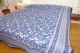 Quilt 'Blockprint' zweiseitig blau-weiß