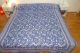 Quilt 'Blockprint' zweiseitig blau-weiß
