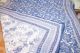 Quilt 'Blockprint' zweiseitig blau-weiß