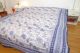 Quilt 'Blockprint' zweiseitig blau-weiß
