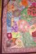 Wandbehang 'Blumen' bunt mit rotbraunem Rand