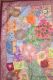 Wandbehang 'Blumen' bunt mit rotbraunem Rand
