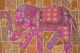 Wandbehang 'Elefant' in fuchsia und ocker