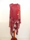 Dupatta Seidenchiffon weinrot mit weißer Stickerei