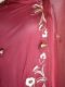 Dupatta Seidenchiffon weinrot mit weißer Stickerei