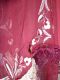 Dupatta Seidenchiffon weinrot mit weißer Stickerei