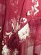 Dupatta Seidenchiffon weinrot mit weißer Stickerei