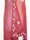 Dupatta Seidenchiffon weinrot mit weißer Stickerei