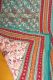 Quilt 'Blockprint' mit zwei Schauseiten - türkisgrün-rot-gelb