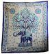Tagesdecke Baum und Elefant blau