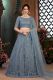 Lengha Choli 'Pragita' Stoffset 3-teilig graublau