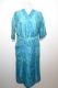 Morgenmantel Seide hellblau, Kimono Vintage aus Sariseide mit Paisley-Print