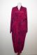 Morgenmantel Kreppseide Batik magenta-dunkelblau S/M-L