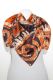 Seidentuch Vintage creme-orange-braun