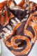 Seidentuch Vintage creme-orange-braun