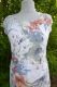 Leinenkleid weiß mit floralen Mustern - 4 Größen