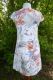 Leinenkleid weiß mit floralen Mustern - 4 Größen