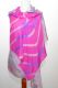 Seidenschal XL pink-flieder-grau mit Batikmuster I