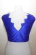 Saribluse 'Choli' blau mit gezacktem Ausschnitt