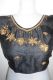 Saribluse 'Choli' schwarz mit goldenen Perlen