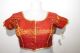 Saribluse 'Choli' dunkelorange / cognac mit Goldborten