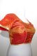 Saribluse 'Choli' dunkelorange / cognac mit Goldborten