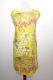 Leinenkleid gelb mit floralen Mustern