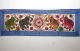 Wandbehang mit Elefanten-Motiv weiß mit blauem Rand
