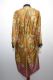 Kimono 'Bali' gold mit floralen Mustern, Morgenmantel aus Baumwollsatin mit Seidenanteil