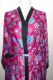 Kimono 'Bali' fuchsia mit floralen Mustern, Morgenmantel aus Baumwollsatin mit Seidenanteil