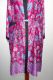 Kimono 'Bali' fuchsia mit floralen Mustern, Morgenmantel aus Baumwollsatin mit Seidenanteil