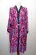 Kimono 'Bali' fuchsia mit floralen Mustern, Morgenmantel aus Baumwollsatin mit Seidenanteil