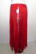 Tellerrock aus rotem Chiffon mit Borten silber
