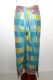 Wende-Wickelhose Rayon blau-hellgelb-türkis-creme