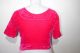 Saribluse 'Choli' aus pinkfarbenem Samt M/L