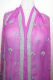 Dupatta Georgette erikaviolett mit Blumenstickerei