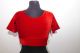 Saribluse 'Choli' aus rotem Samt XS