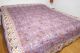 Quilt 'Blockprint' zweiseitig violett-weiß