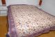 Quilt 'Blockprint' zweiseitig violett-weiß