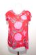 Sommertop mit Blumenstickerei - rot