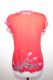 Sommertop mit Blumenstickerei - rot