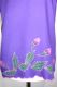 Sommertop mit Blumenstickerei - violett