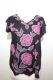 Sommertop mit Blumenstickerei - schwarz