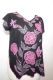 Sommertop mit Blumenstickerei - schwarz