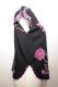 Sommertop mit Blumenstickerei - schwarz
