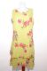 Ärmelloses Sommerkleid currygelb mit roten Blüten, Sommerkleid aus reiner Baumwolle