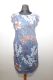 Leinenkleid graublau mit floralen Mustern - XXL und XXXL