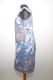 Leinenkleid graublau mit floralen Mustern - XXL und XXXL