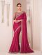 Sari 'Shades' fuchsia mit Brokat- und Paillettenstickerei